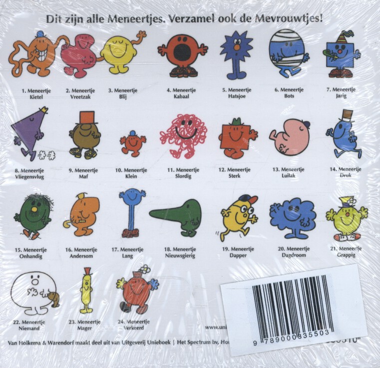 Achterkant van Meneertje Grappig set 4 ex.