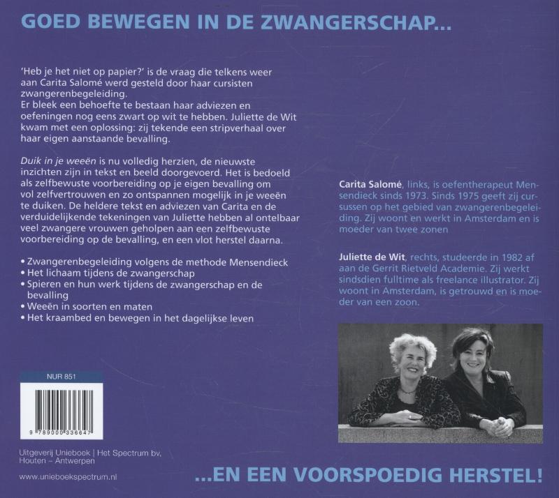 Achterkant van Duik in je weeen