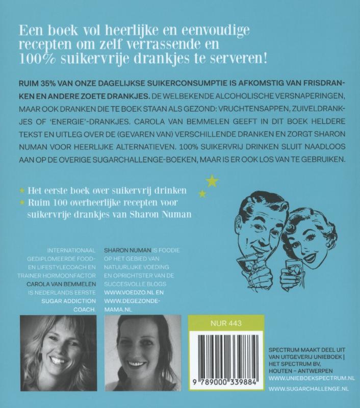 Achterkant van 100% suikervrij drinken