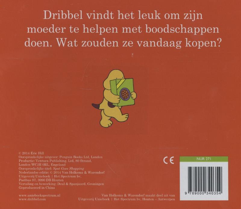 Achterkant van Dribbel doet boodschappen