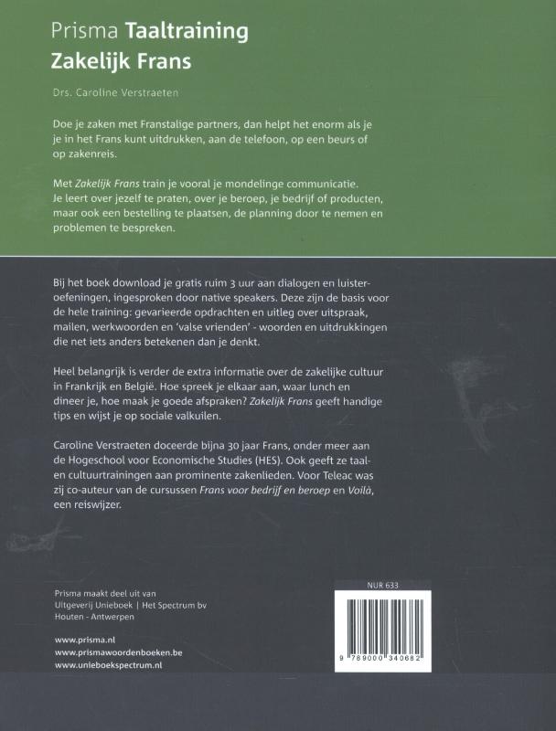 Achterkant van Zakelijk Frans