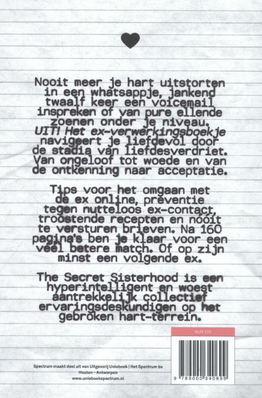 Achterkant van Uit! Het ex-verwerkingsboekje