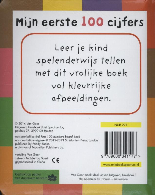 Achterkant van Mijn eerste 100 cijfers