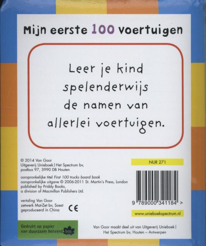 Achterkant van Mijn eerste 100 voertuigen