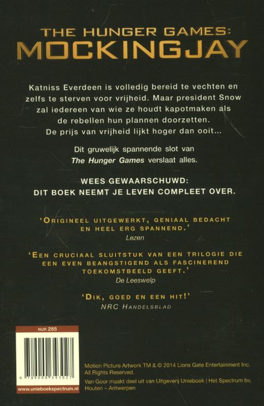 Achterkant van Mockingjay