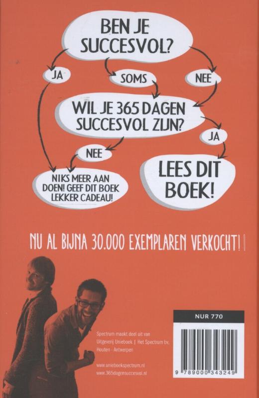 Achterkant van 365 dagen succesvol