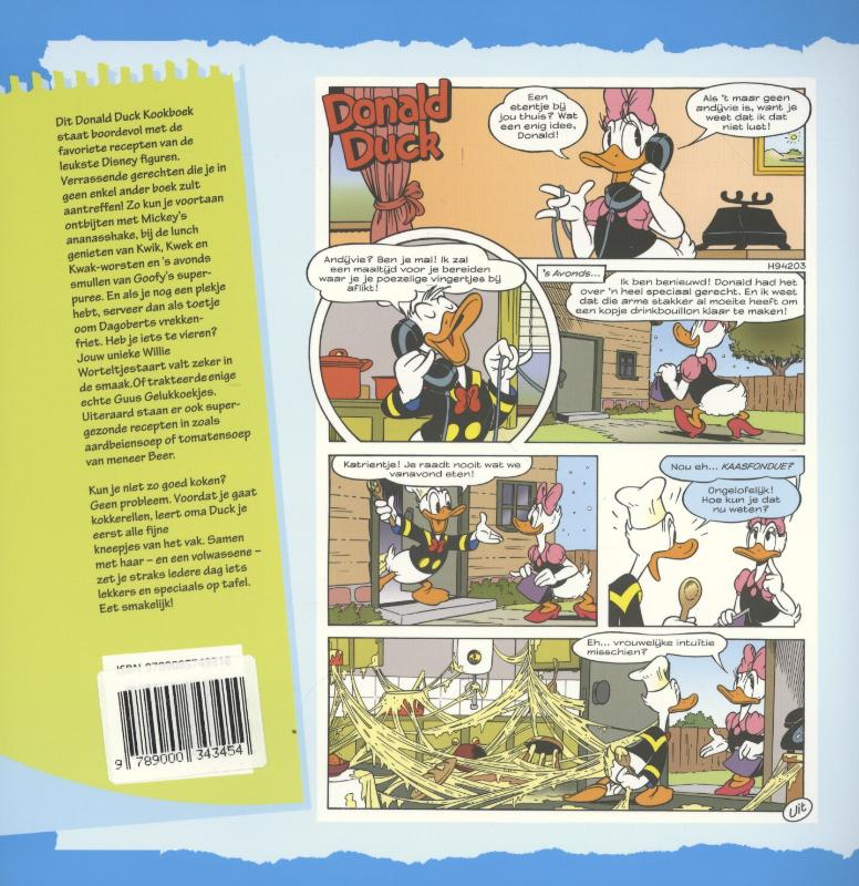 Achterkant van Donald Duck kookboek