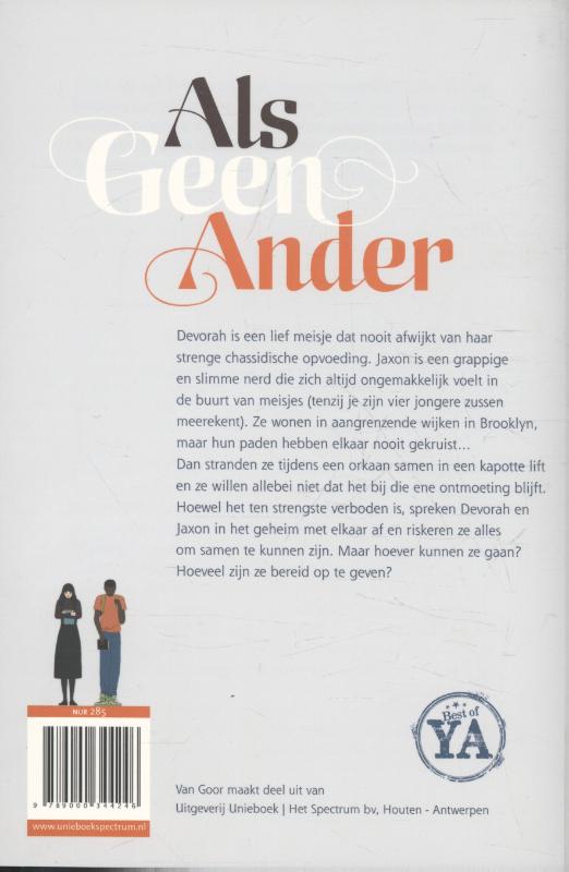 Achterkant van Als geen ander