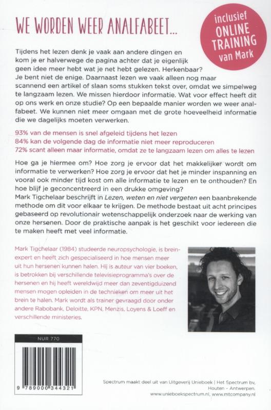 Achterkant van Lezen, weten en niet vergeten