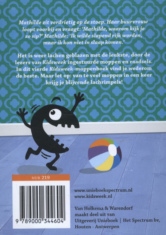 Achterkant van Kidsweek moppenboek
