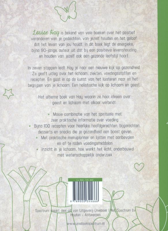 Achterkant van Een gelukkige geest in een gezond lichaam