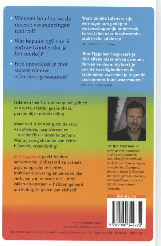 Achterkant van Dromen, durven, doen