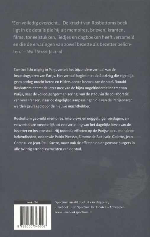 Achterkant van Toen het licht uitging in Parijs