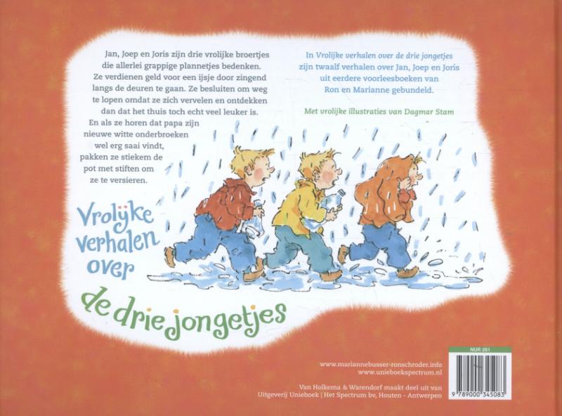Achterkant van Vrolijke verhalen over de drie jongetjes