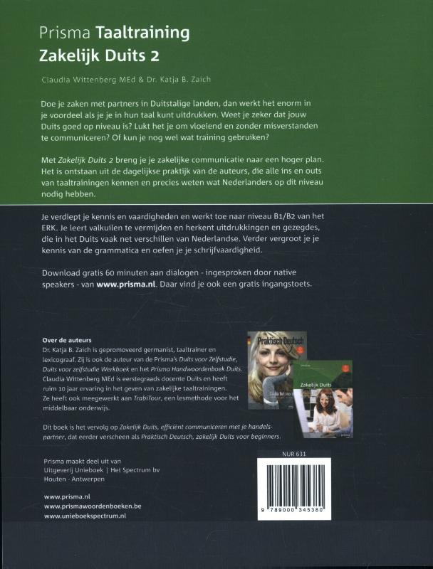 Achterkant van Zakelijk Duits 2