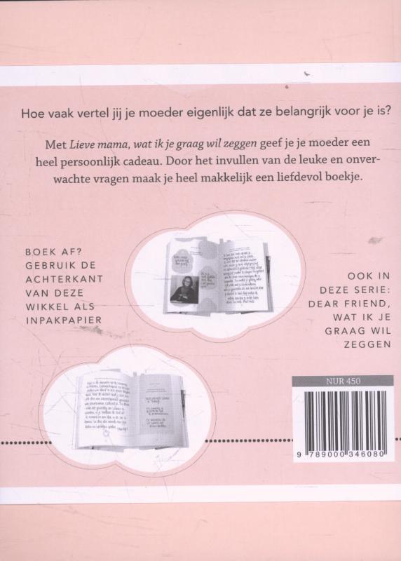 Achterkant van Lieve mama