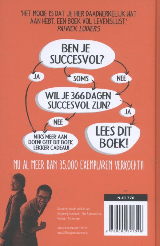 Achterkant van 366 dagen succesvol