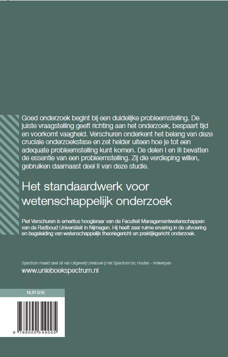 Achterkant van Probleemstelling voor een onderzoek