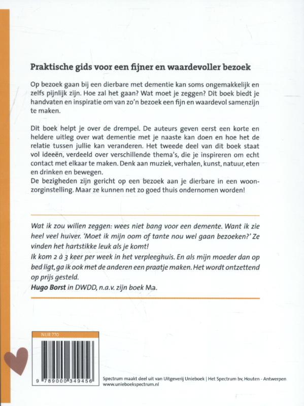 Achterkant van Op bezoek bij een dierbare met dementie