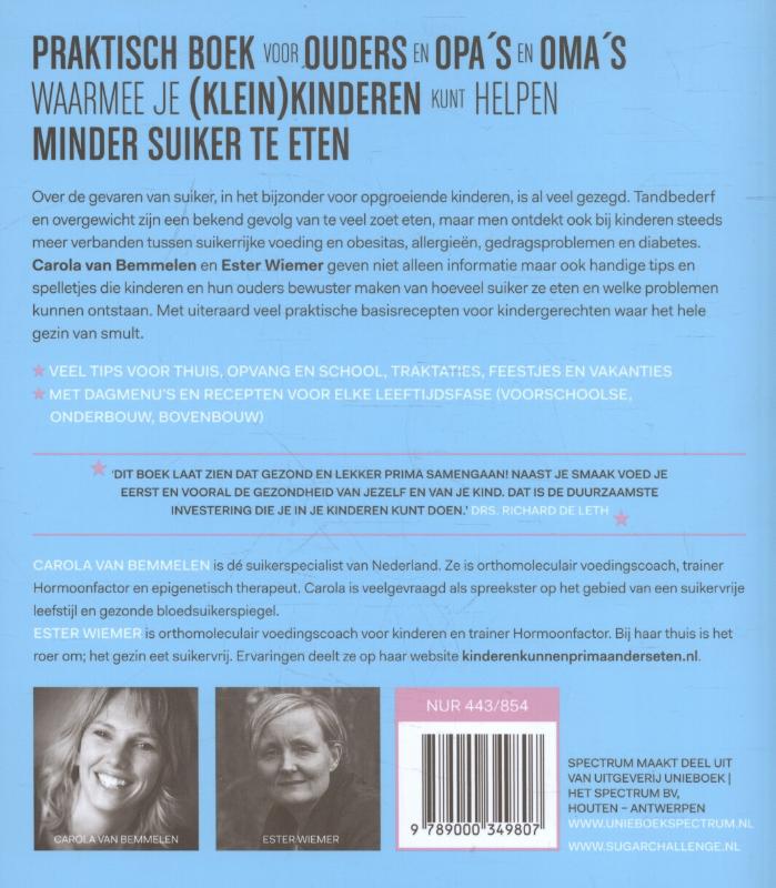 Achterkant van 100% suikervrij voor kinderen