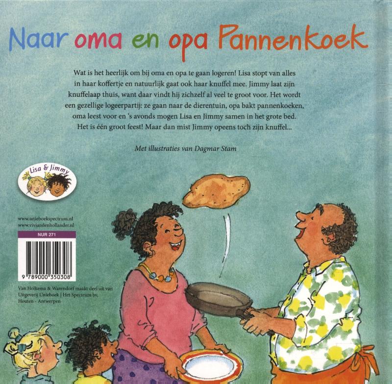 Achterkant van Naar oma en opa Pannenkoek