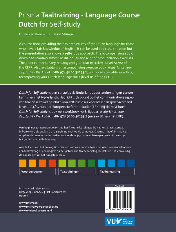 Achterkant van Dutch for self-study