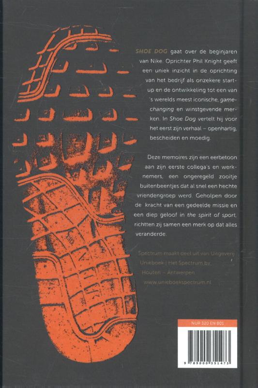 Achterkant van Shoe Dog