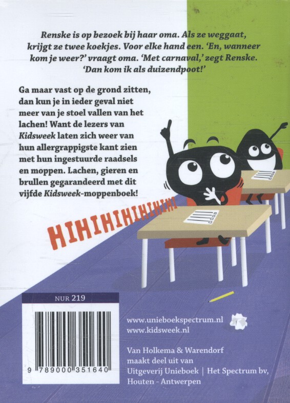 Achterkant van Kidsweek moppenboek