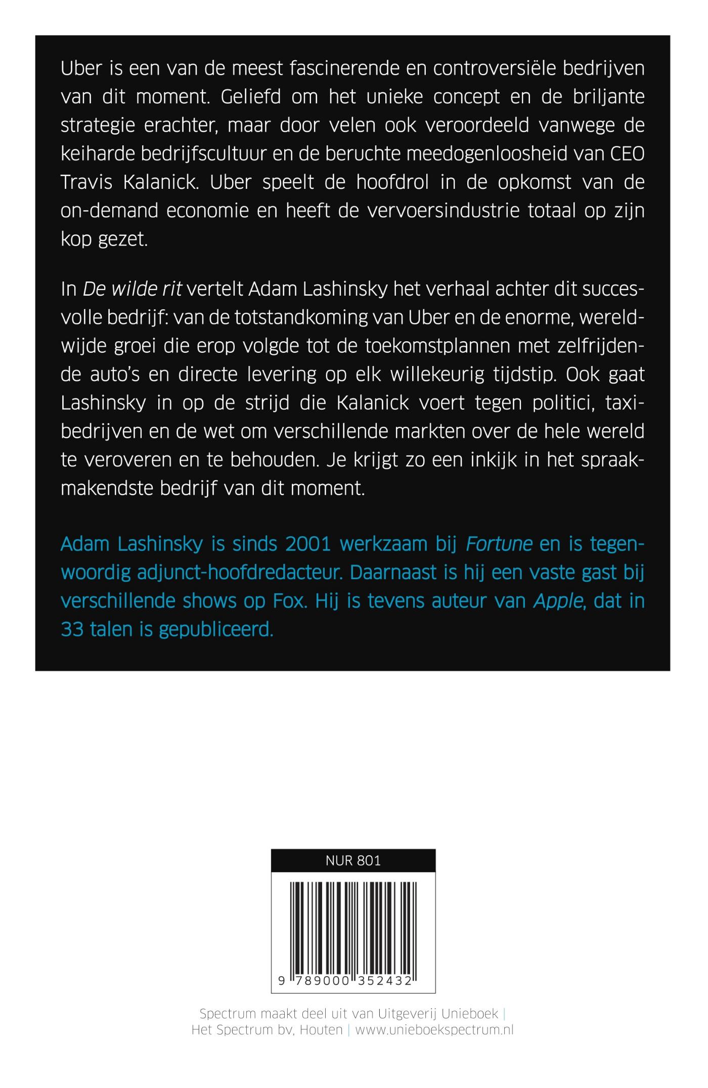 Achterkant van De wilde rit