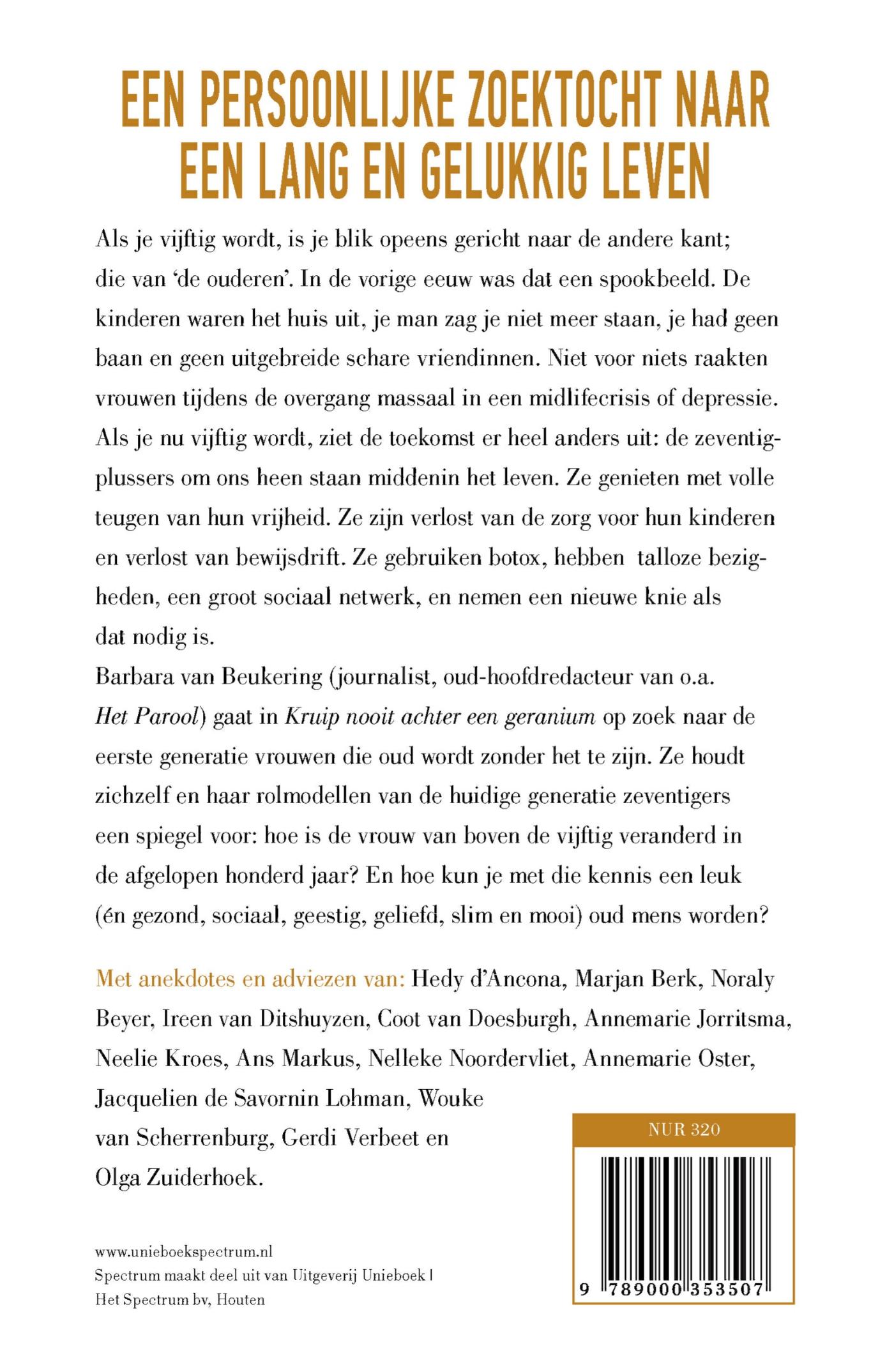 Achterkant van Kruip nooit achter een geranium