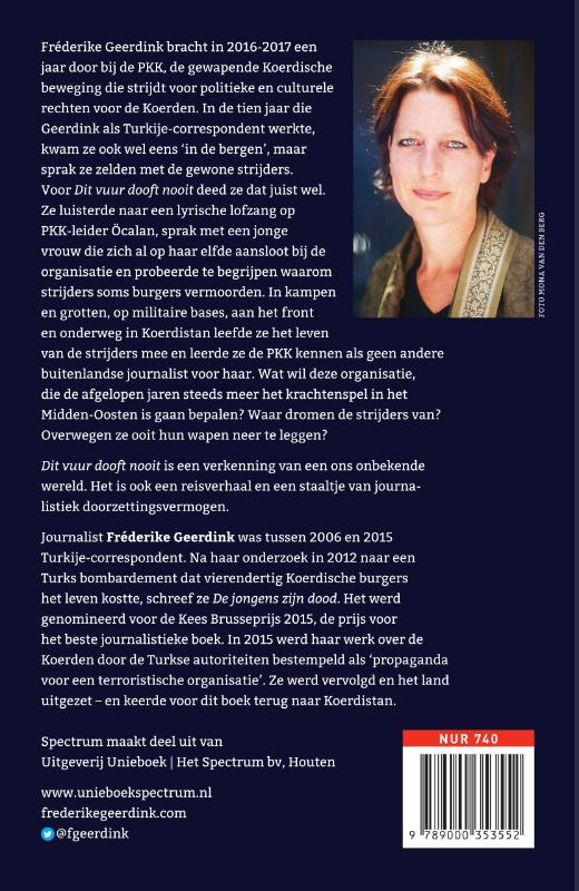 Achterkant van Dit vuur dooft nooit