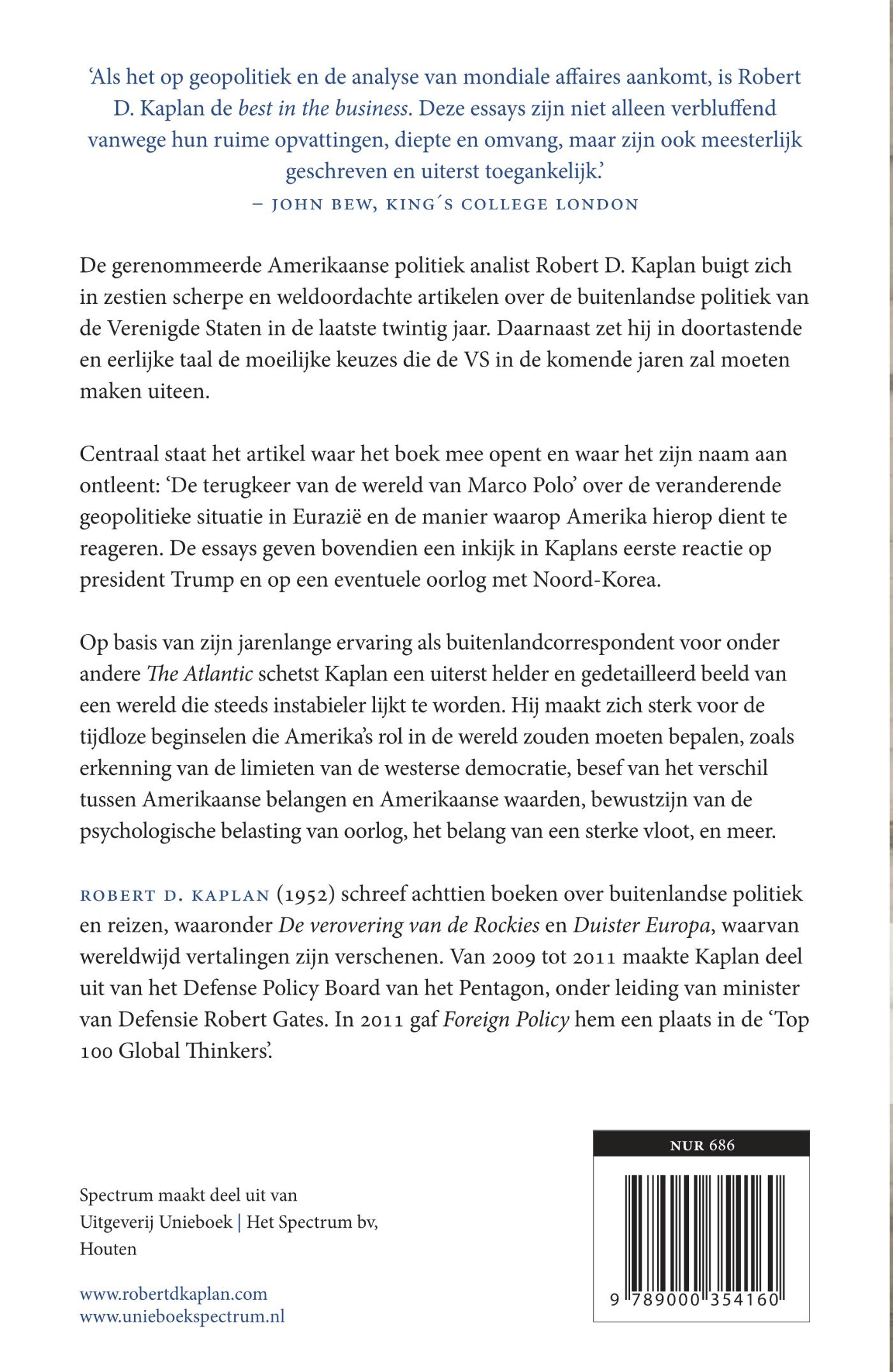 Achterkant van De terugkeer van de wereld van Marco Polo