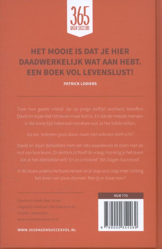 Achterkant van 365 dagen succesvol