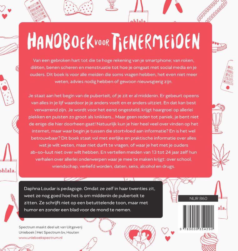 Achterkant van Handboek voor tienermeiden