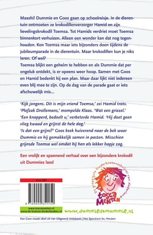 Achterkant van Dummie de mummie en het geheim van Toemsa