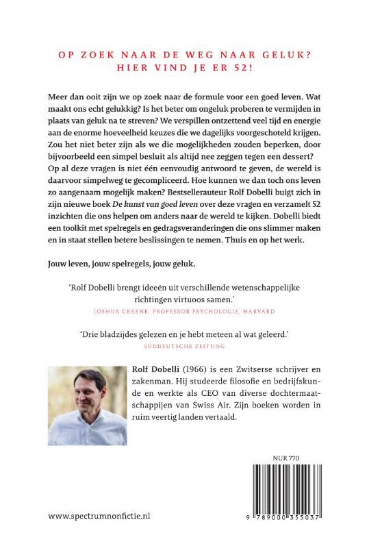 Achterkant van De kunst van goed leven
