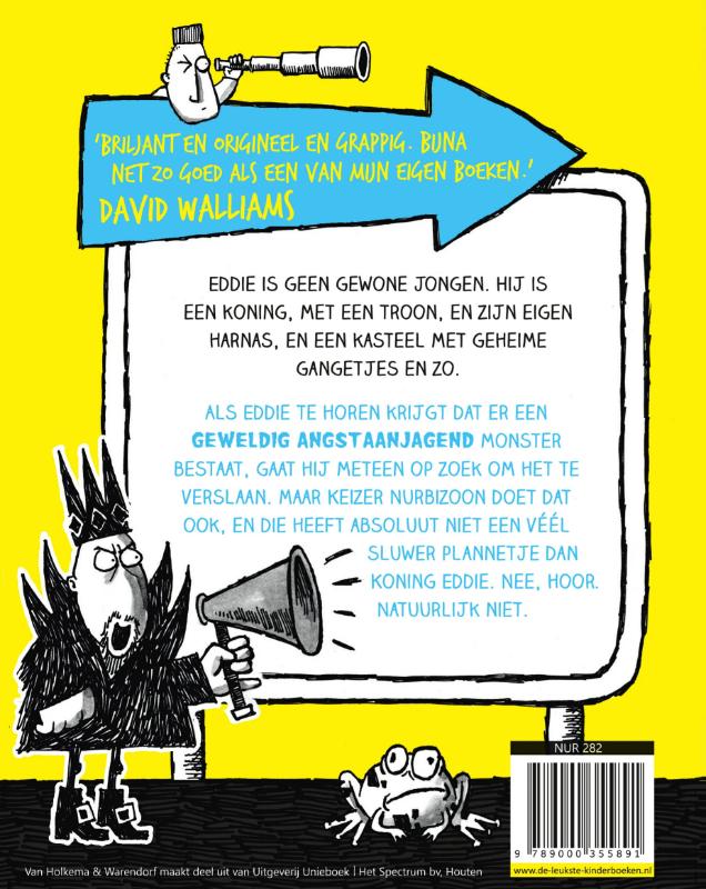 Achterkant van Koning Eddie en het machtige monster