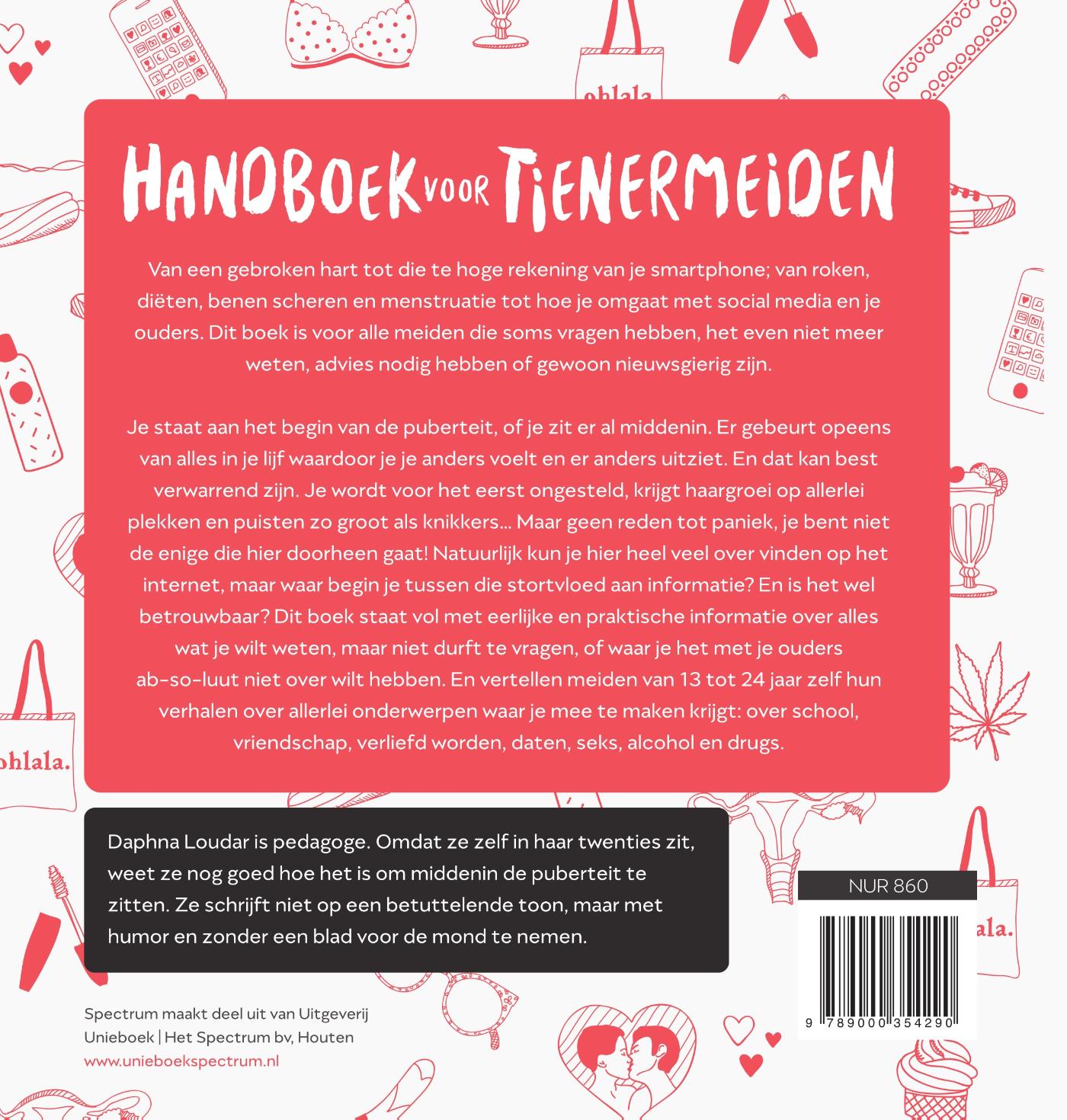 Achterkant van Handboek voor tienermeiden