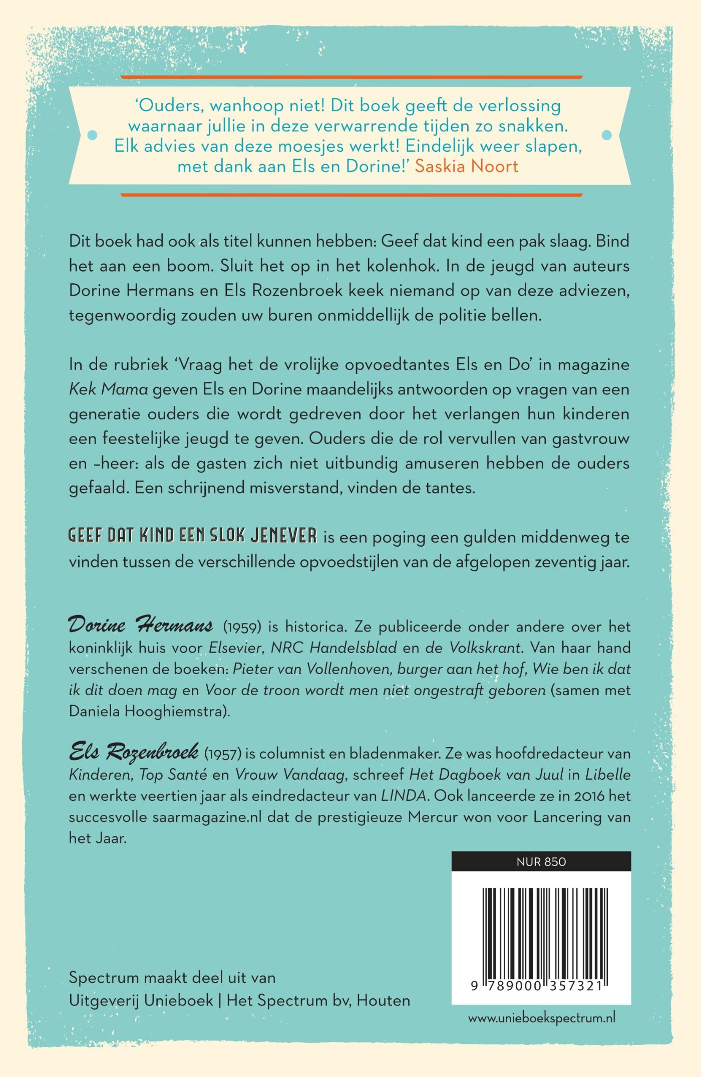 Achterkant van Geef dat kind een slok jenever