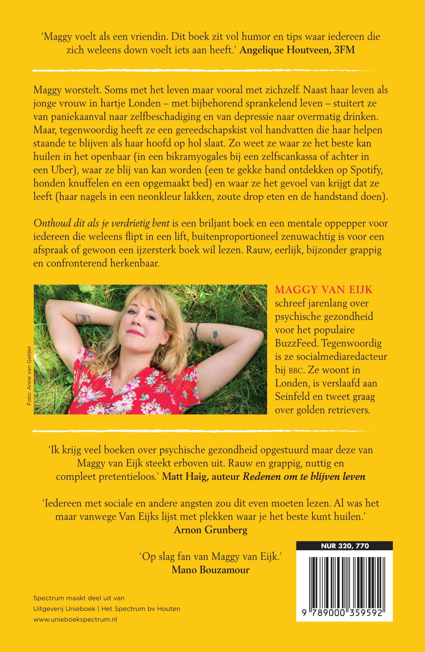 Achterkant van Onthoud dit als je verdrietig bent