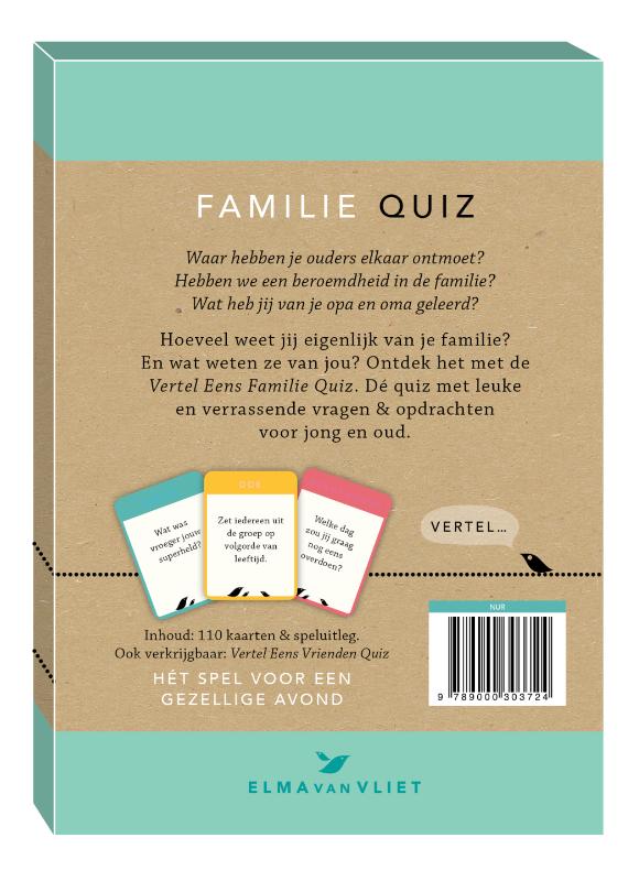 Achterkant van Familie Quiz