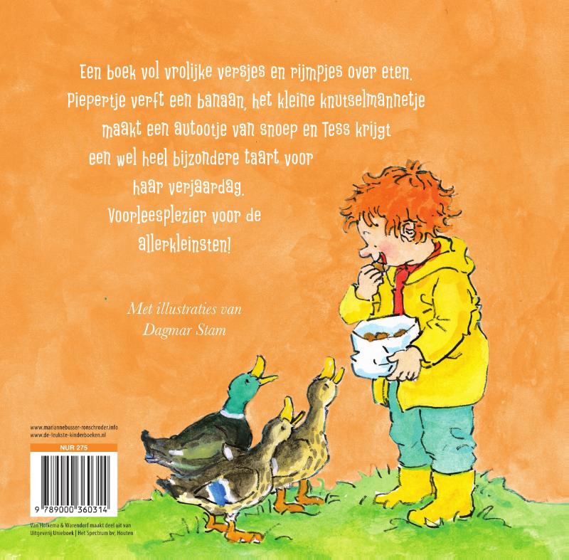Achterkant van Een taart voor Tess en andere vrolijke voorleesversjes over eten