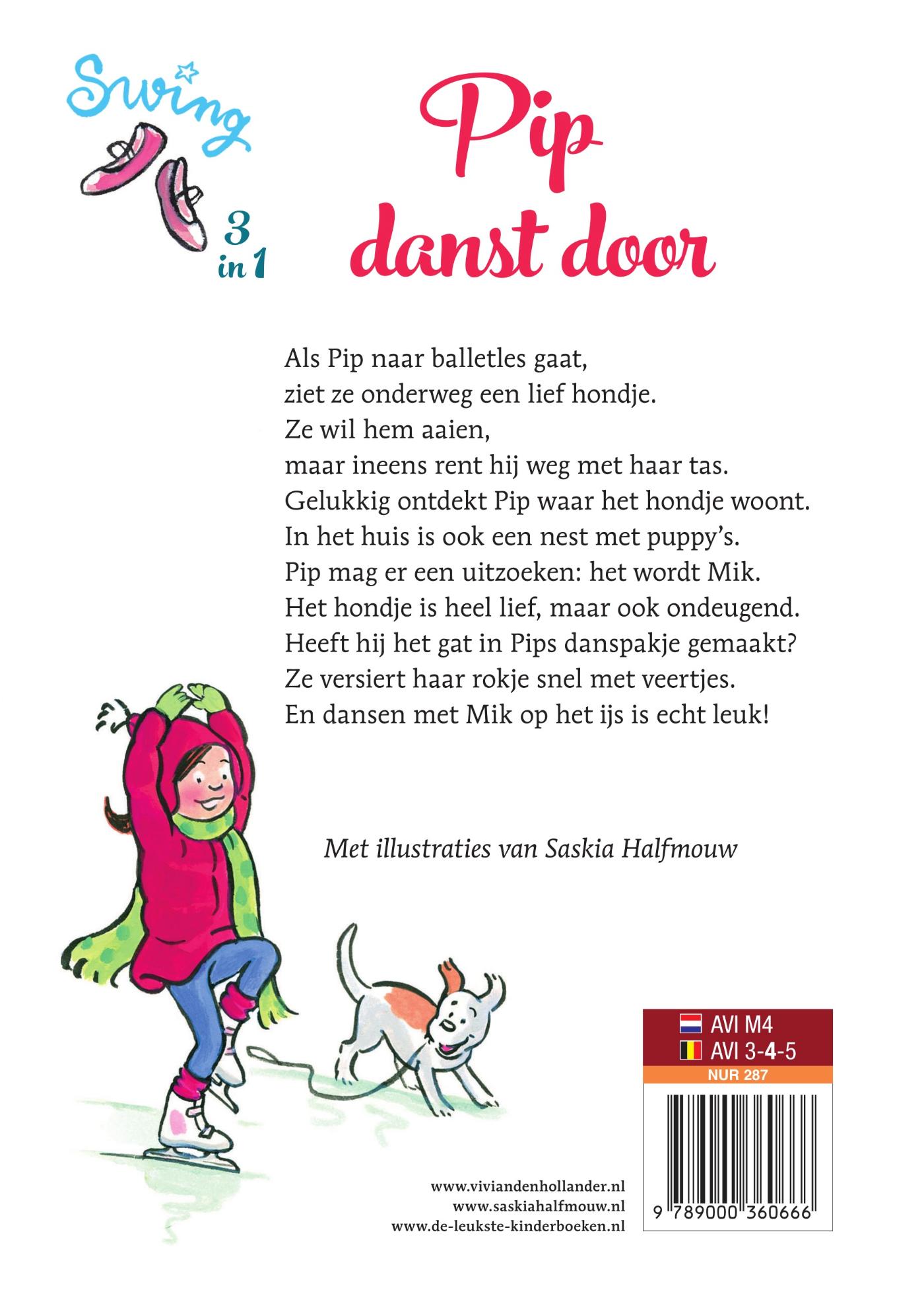 Achterkant van Pip danst door