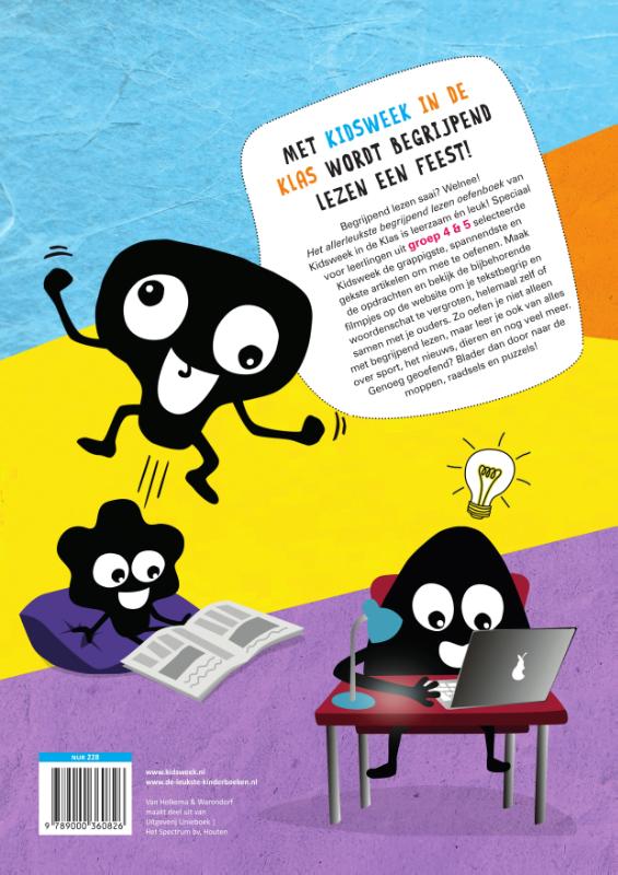 Achterkant van Het allerleukste begrijpend lezen oefenboek Groep 4 en 5