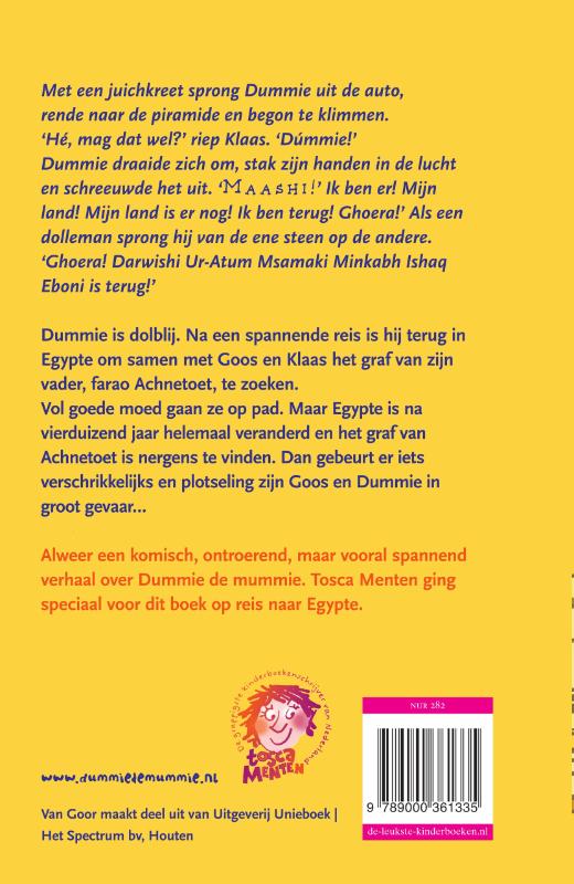 Achterkant van Dummie de mummie en de tombe van Achnetoet
