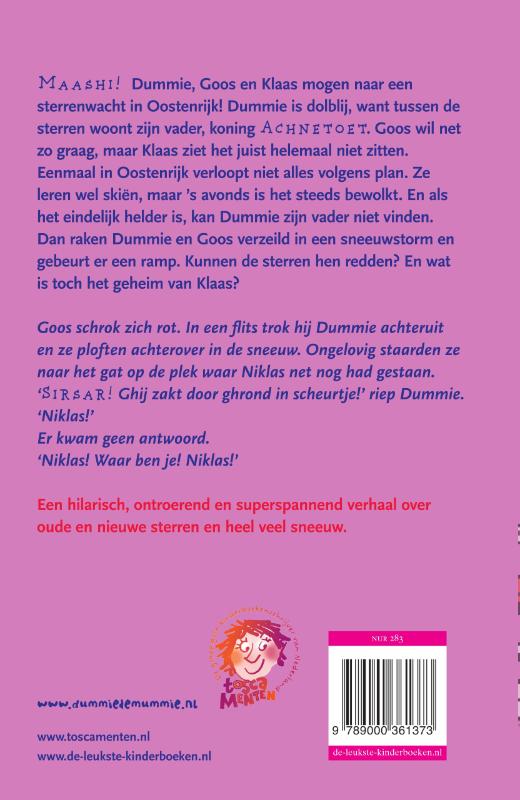 Achterkant van Dummie de mummie en de ster Thoeban