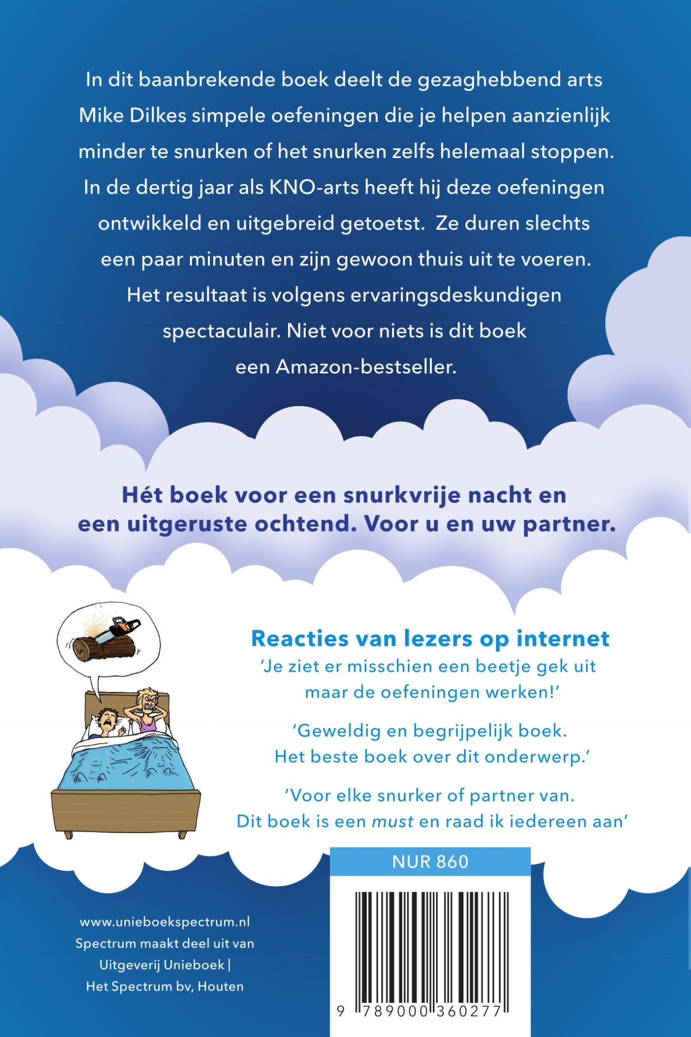 Achterkant van Stop met snurken
