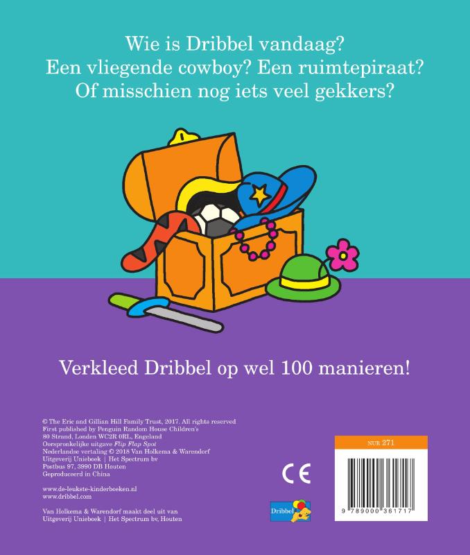 Achterkant van Dribbels verkleedkist
