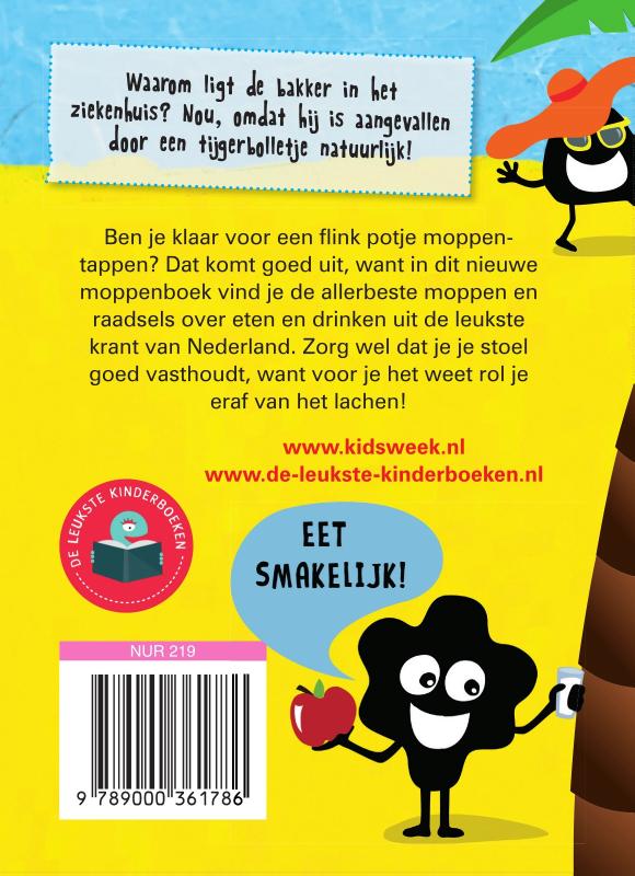 Achterkant van Moppenboek eten en drinken