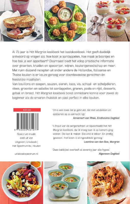 Achterkant van Hét Margriet kookboek